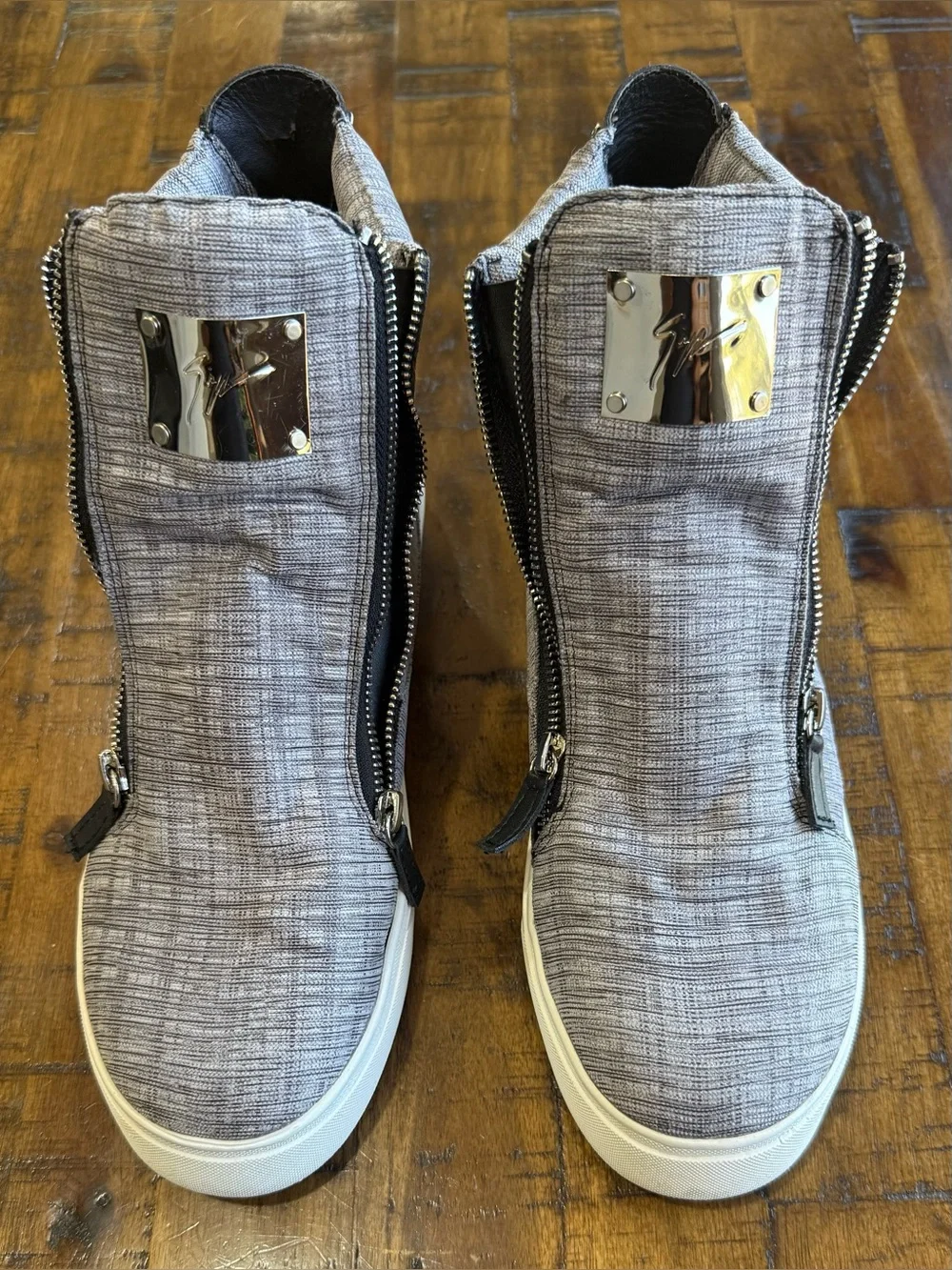Giuseppe Zanotti Men’s Gray High-Top Designer Sneakers